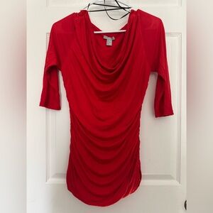 red stretchy cotton top from H&M
